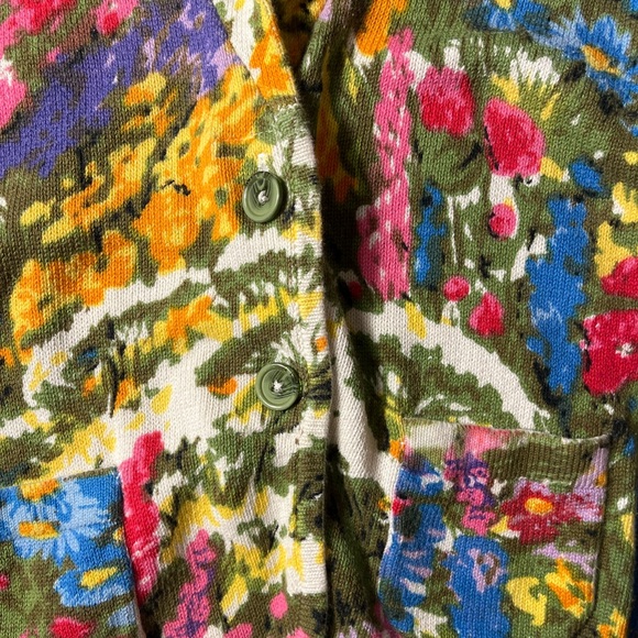 Floral Anthropologie Multicolor Knit Blazer/Cardigan Jacket - Women XS - Picture 4 of 4